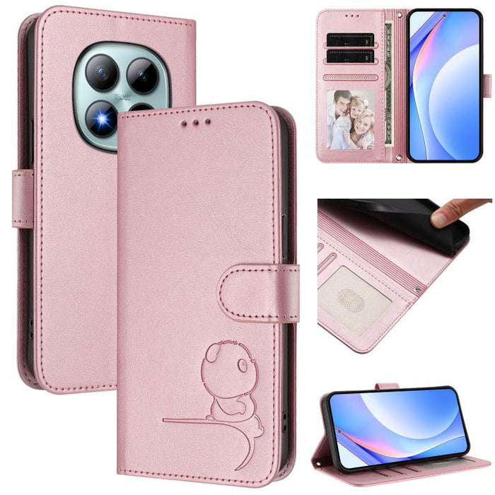 Funda de cuero RFID para teléfono con relieve de panda y cordón, For Redmi A7 Pro 171mm / Poco C85x 5G, For Redmi Turbo 5 Max / Poco X8 Pro Max, For Redmi Turbo 5 / Poco X8 Pro 5G, For Redmi Note 15 Pro+ 5G Global 163.3mm                               ...