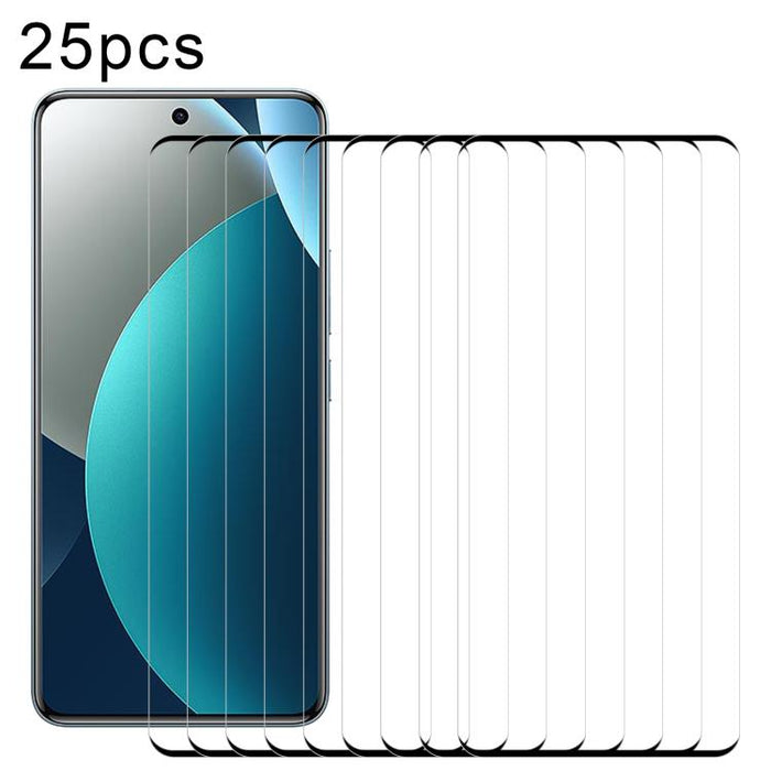 25 láminas de vidrio templado 9H HD 3D con borde curvo y adhesivo completo., For Redmi Note 15 4G Global 164mm, For Redmi Note 15 Pro 4G Global 163.2mm, For Xiaomi Poco X7, For Xiaomi Redmi Note 14 Pro 5G / 4G, For Xiaomi Redmi Note 14 4G 163.25mm     ...