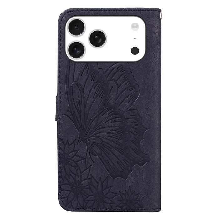 Retro Skin Feel Butterflies Embossing Horizontal Flip Leather Phone Case, For iPhone 17 Pro Max, For iPhone 17 Pro, For iPhone 17, For iPhone Air