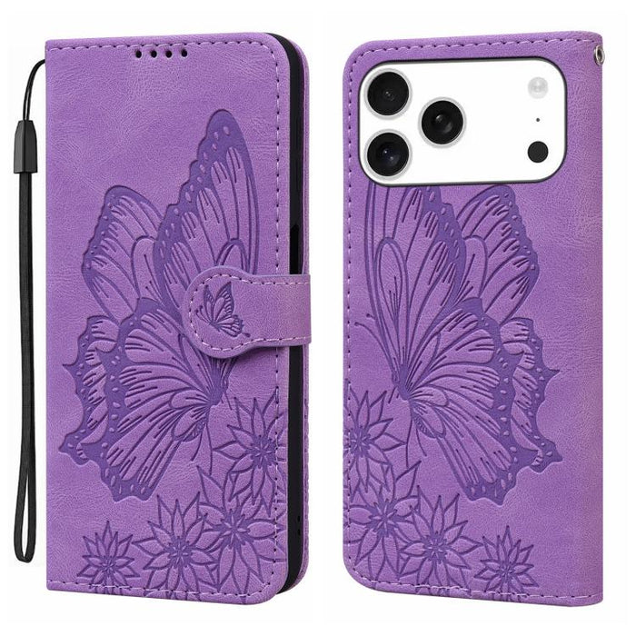 Retro Skin Feel Butterflies Embossing Horizontal Flip Leather Phone Case, For iPhone 17 Pro Max, For iPhone 17 Pro, For iPhone 17, For iPhone Air