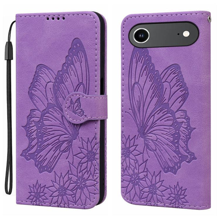 Retro Skin Feel Butterflies Embossing Horizontal Flip Leather Phone Case, For iPhone 17 Pro Max, For iPhone 17 Pro, For iPhone 17, For iPhone Air