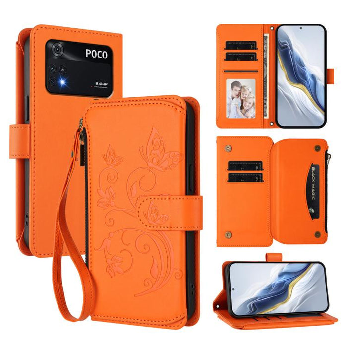 Funda de cuero para teléfono con cartera multitarjeta con cremallera y diseño de mariposa y flor de amor, For Xiaomi 13 Lite / Civi 2, For Xiaomi 13 Pro, For Xiaomi 13, For Xiaomi 12T / 12T Pro / Redmi K50 Ultra, For Xiaomi 12S Ultra                   ...
