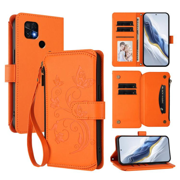 Funda de cuero para teléfono con cartera multitarjeta con cremallera y diseño de mariposa y flor de amor, For Xiaomi 13 Lite / Civi 2, For Xiaomi 13 Pro, For Xiaomi 13, For Xiaomi 12T / 12T Pro / Redmi K50 Ultra, For Xiaomi 12S Ultra                   ...