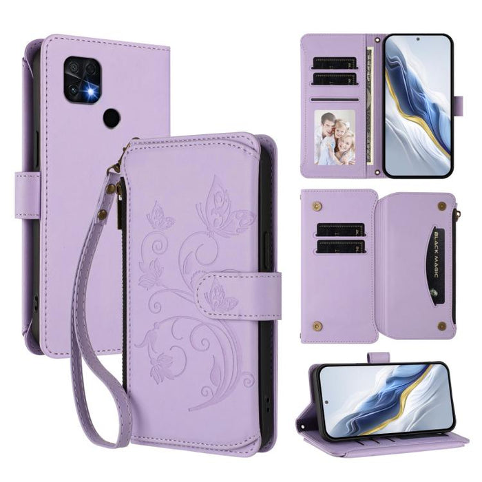 Funda de cuero para teléfono con cartera multitarjeta con cremallera y diseño de mariposa y flor de amor, For Xiaomi 13 Lite / Civi 2, For Xiaomi 13 Pro, For Xiaomi 13, For Xiaomi 12T / 12T Pro / Redmi K50 Ultra, For Xiaomi 12S Ultra                   ...