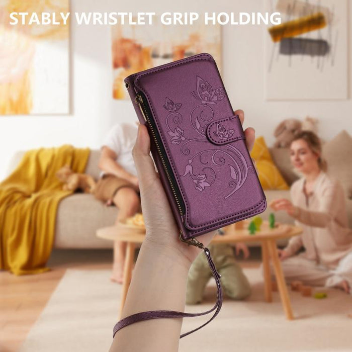 Funda de cuero para teléfono con cartera multitarjeta con cremallera y diseño de mariposa y flor de amor, For Xiaomi 13 Lite / Civi 2, For Xiaomi 13 Pro, For Xiaomi 13, For Xiaomi 12T / 12T Pro / Redmi K50 Ultra, For Xiaomi 12S Ultra                   ...
