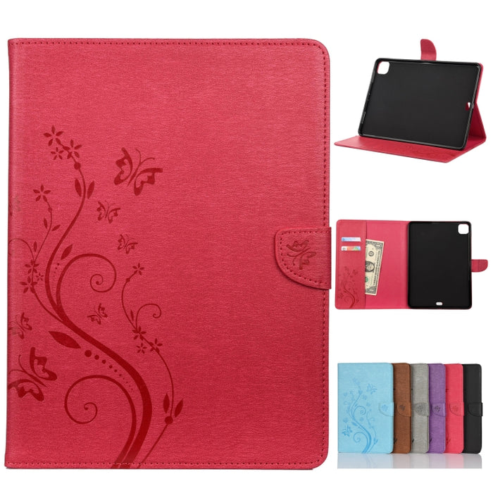 Estuche de cuero con tapa horizontal con estampado de flores de mariposa con soporte, ranuras para tarjetas y billetera