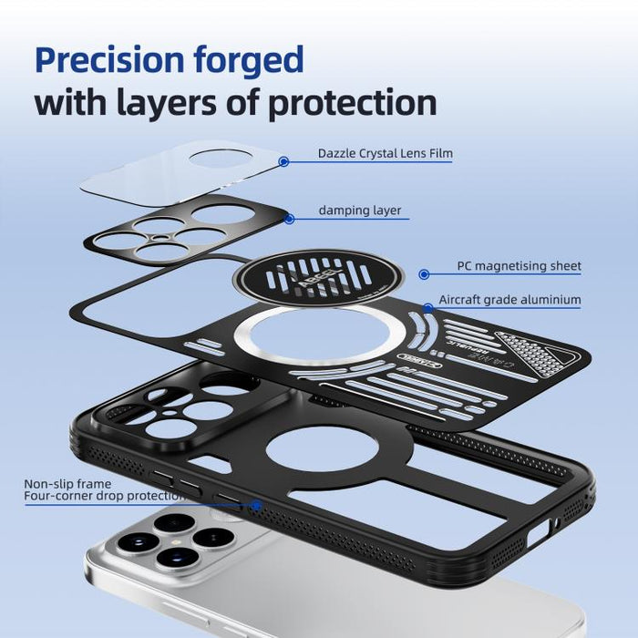 Funda para teléfono ABEEL Ice Fox Series MagSafe con disipador de calor y sistema de refrigeración, For Redmi K90 Pro Max/Poco F8 Ultra, For Redmi K90/Poco F8 Pro, For Redmi K80 Pro, For Redmi K80