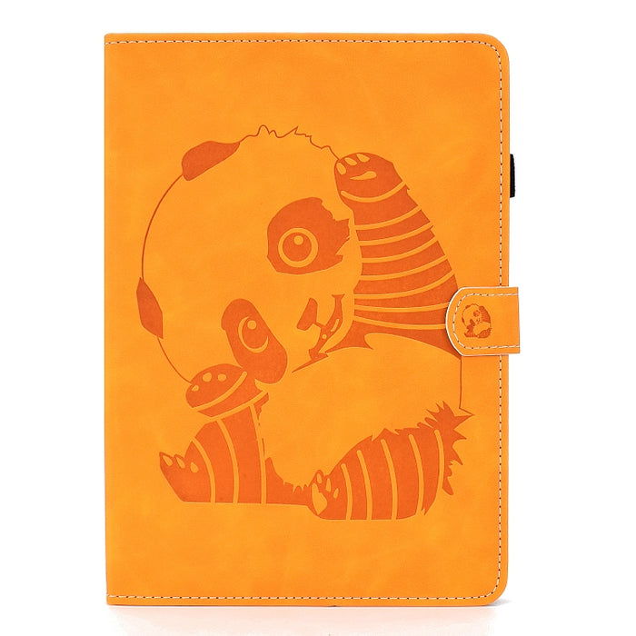 Estuche de cuero de PU con tapa horizontal con estampado de oso con soporte y ranura para tarjeta y tira antideslizante