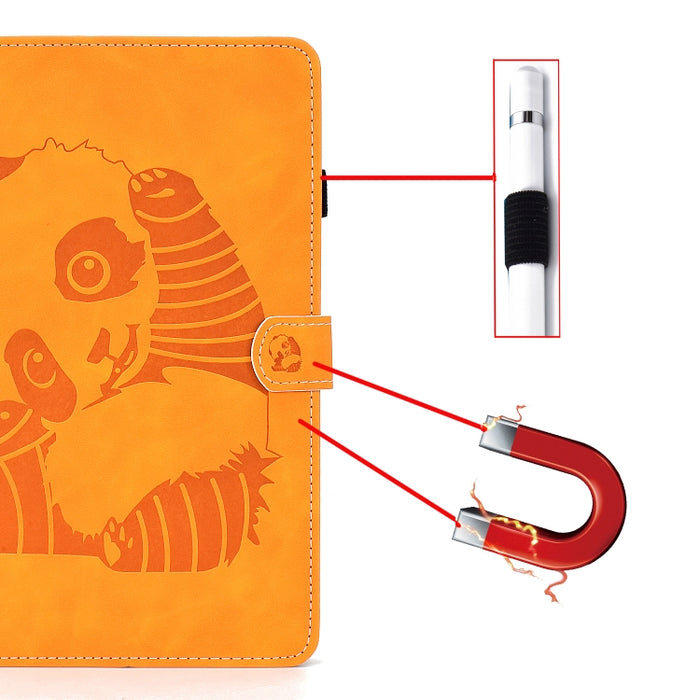 Estuche de cuero de PU con tapa horizontal con estampado de oso con soporte y ranura para tarjeta y tira antideslizante