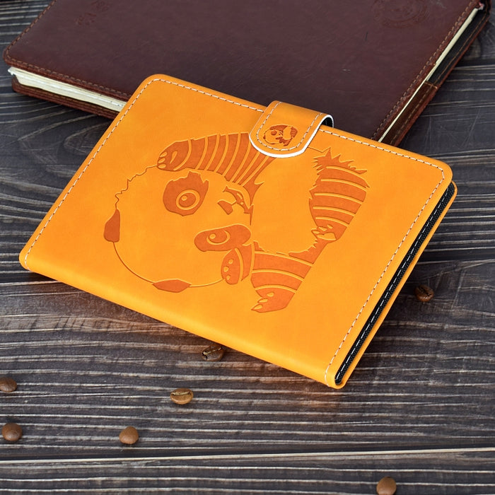 Estuche de cuero de PU con tapa horizontal con estampado de oso con soporte y ranura para tarjeta y tira antideslizante