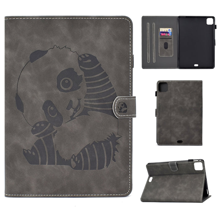 Estuche de cuero de PU con tapa horizontal con estampado de oso con soporte y ranura para tarjeta y tira antideslizante