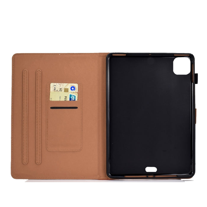 Estuche de cuero con tapa horizontal magnética de color sólido con ranuras para tarjetas y soporte y tira antideslizante