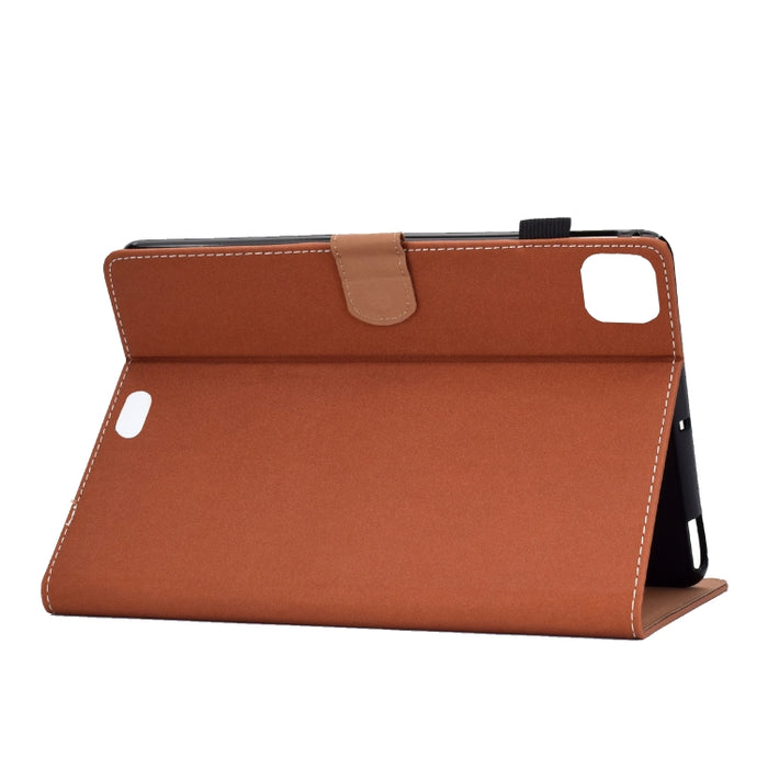 Estuche de cuero con tapa horizontal magnética de color sólido con ranuras para tarjetas y soporte y tira antideslizante