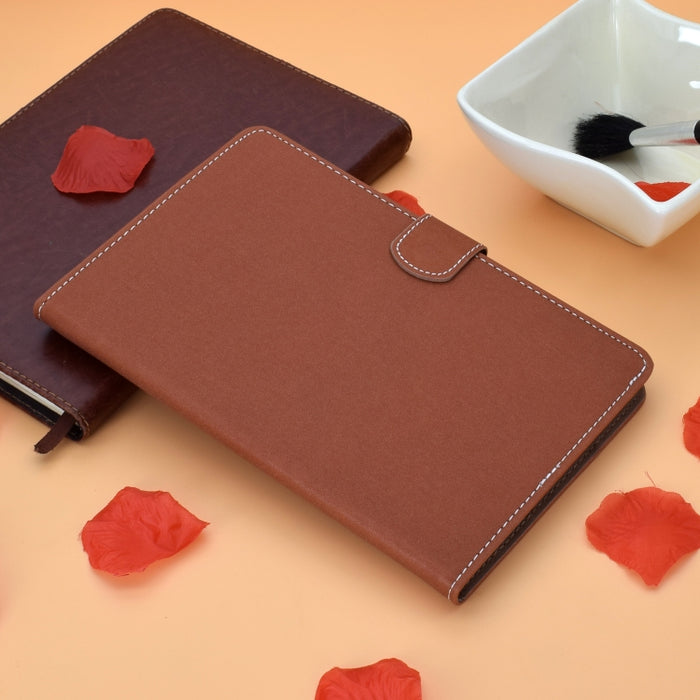 Estuche de cuero con tapa horizontal magnética de color sólido con ranuras para tarjetas y soporte y tira antideslizante