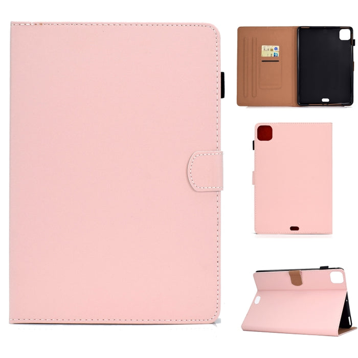 Estuche de cuero con tapa horizontal magnética de color sólido con ranuras para tarjetas y soporte y tira antideslizante