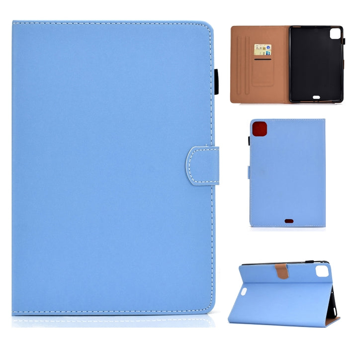 Estuche de cuero con tapa horizontal magnética de color sólido con ranuras para tarjetas y soporte y tira antideslizante