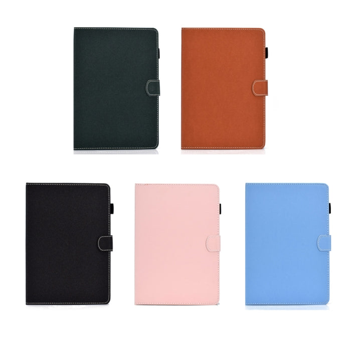 Estuche de cuero con tapa horizontal magnética de color sólido con ranuras para tarjetas y soporte y tira antideslizante