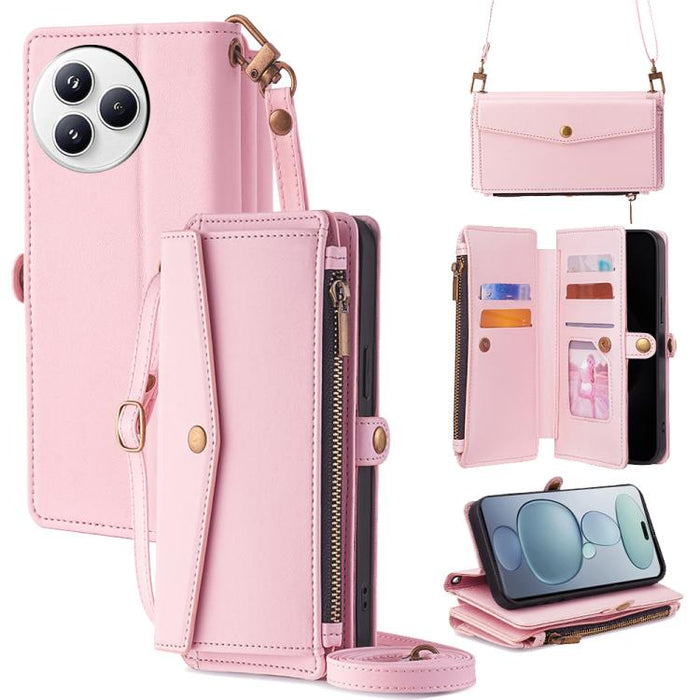 Cartera con cremallera, hebilla lateral, correa cruzada, funda de cuero para teléfono, For Redmi A7 Pro 171mm / Poco C85x 5G, For Redmi Turbo 5 Max 5G / Poco X8 Pro Max 5G, For Redmi Turbo 5 5G / Poco X8 Pro 5G, For Redmi K90 Pro Max 5G / Poco F8 Ultra...