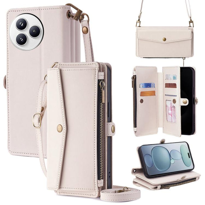 Cartera con cremallera, hebilla lateral, correa cruzada, funda de cuero para teléfono, For Redmi A7 Pro 171mm / Poco C85x 5G, For Redmi Turbo 5 Max 5G / Poco X8 Pro Max 5G, For Redmi Turbo 5 5G / Poco X8 Pro 5G, For Redmi K90 Pro Max 5G / Poco F8 Ultra...