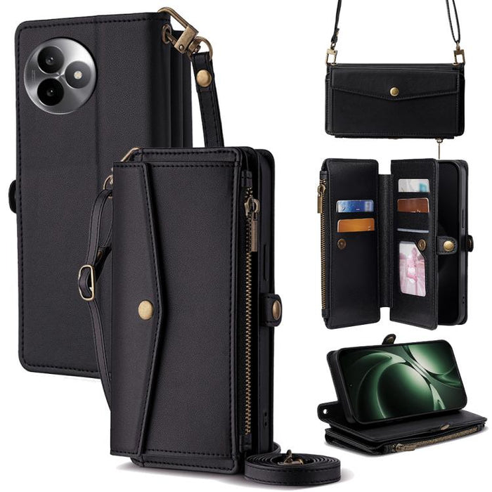 Cartera con cremallera, hebilla lateral, correa cruzada, funda de cuero para teléfono, For Redmi A7 Pro 171mm / Poco C85x 5G, For Redmi Turbo 5 Max 5G / Poco X8 Pro Max 5G, For Redmi Turbo 5 5G / Poco X8 Pro 5G, For Redmi K90 Pro Max 5G / Poco F8 Ultra...