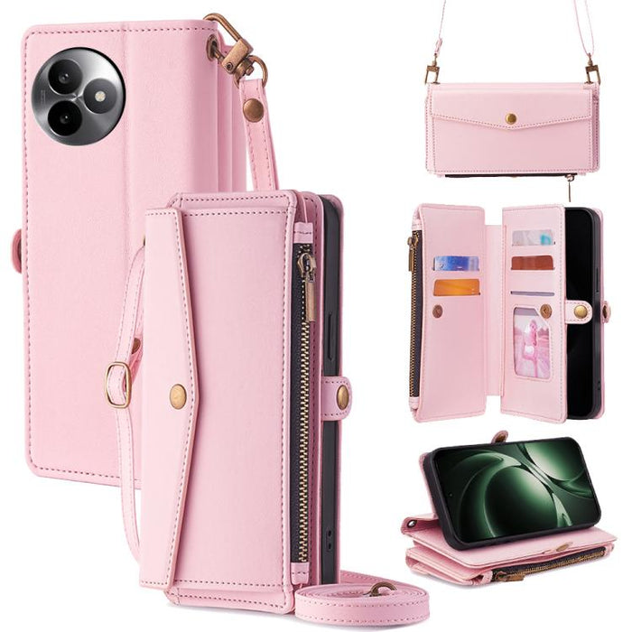Cartera con cremallera, hebilla lateral, correa cruzada, funda de cuero para teléfono, For Redmi A7 Pro 171mm / Poco C85x 5G, For Redmi Turbo 5 Max 5G / Poco X8 Pro Max 5G, For Redmi Turbo 5 5G / Poco X8 Pro 5G, For Redmi K90 Pro Max 5G / Poco F8 Ultra...