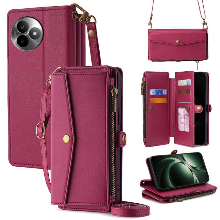 Cartera con cremallera, hebilla lateral, correa cruzada, funda de cuero para teléfono, For Redmi A7 Pro 171mm / Poco C85x 5G, For Redmi Turbo 5 Max 5G / Poco X8 Pro Max 5G, For Redmi Turbo 5 5G / Poco X8 Pro 5G, For Redmi K90 Pro Max 5G / Poco F8 Ultra...