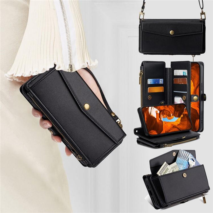 Cartera con cremallera, hebilla lateral, correa cruzada, funda de cuero para teléfono, For Redmi A7 Pro 171mm / Poco C85x 5G, For Redmi Turbo 5 Max 5G / Poco X8 Pro Max 5G, For Redmi Turbo 5 5G / Poco X8 Pro 5G, For Redmi K90 Pro Max 5G / Poco F8 Ultra...