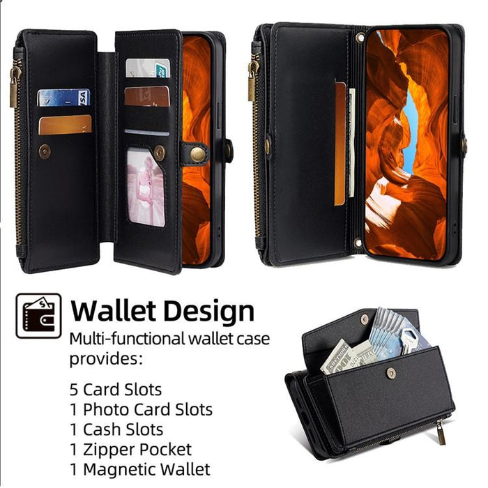 Cartera con cremallera, hebilla lateral, correa cruzada, funda de cuero para teléfono, For Redmi A7 Pro 171mm / Poco C85x 5G, For Redmi Turbo 5 Max 5G / Poco X8 Pro Max 5G, For Redmi Turbo 5 5G / Poco X8 Pro 5G, For Redmi K90 Pro Max 5G / Poco F8 Ultra...