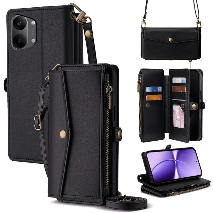Cartera con cremallera, hebilla lateral, correa cruzada, funda de cuero para teléfono, For Redmi A7 Pro 171mm / Poco C85x 5G, For Redmi Turbo 5 Max 5G / Poco X8 Pro Max 5G, For Redmi Turbo 5 5G / Poco X8 Pro 5G, For Redmi K90 Pro Max 5G / Poco F8 Ultra...