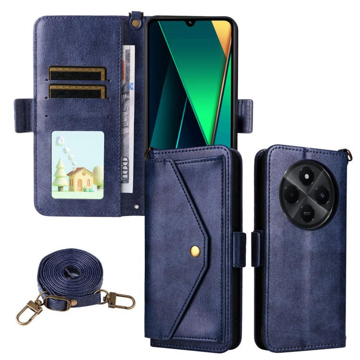 Funda para teléfono móvil de piel de vacuno con múltiples ranuras para tarjetas y diseño cruzado., For Redmi 15 5G Global / 15 4G SEA 169.5mm, For Redmi 15C 5G / 4G Global 171mm / Poco C85 4G, For Xiaomi 15T Pro 5G, For Xiaomi 15T 5G                   ...