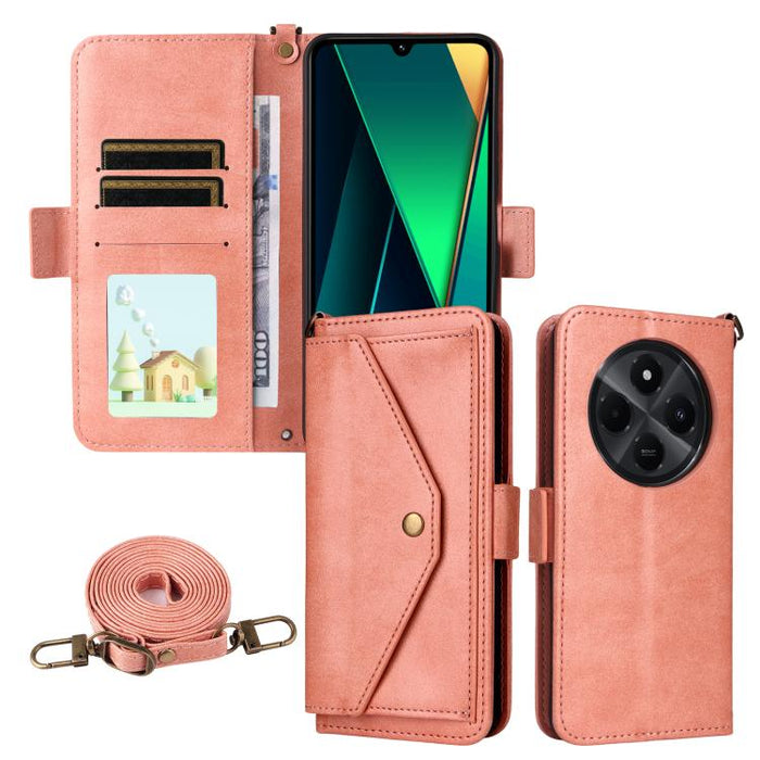 Funda para teléfono móvil de piel de vacuno con múltiples ranuras para tarjetas y diseño cruzado., For Redmi 15 5G Global / 15 4G SEA 169.5mm, For Redmi 15C 5G / 4G Global 171mm / Poco C85 4G, For Xiaomi 15T Pro 5G, For Xiaomi 15T 5G                   ...