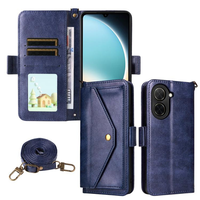 Funda para teléfono móvil de piel de vacuno con múltiples ranuras para tarjetas y diseño cruzado., For Redmi 15 5G Global / 15 4G SEA 169.5mm, For Redmi 15C 5G / 4G Global 171mm / Poco C85 4G, For Xiaomi 15T Pro 5G, For Xiaomi 15T 5G                   ...