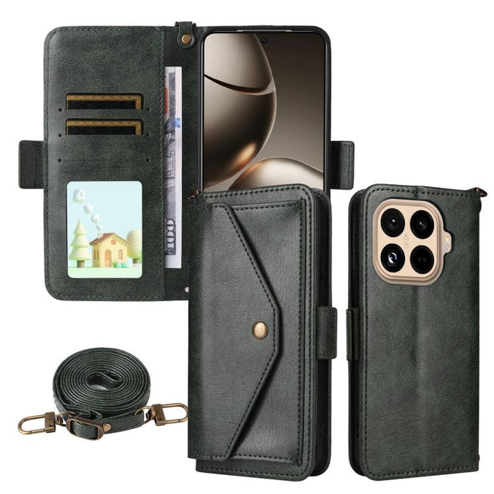 Funda para teléfono móvil de piel de vacuno con múltiples ranuras para tarjetas y diseño cruzado., For Redmi 15 5G Global / 15 4G SEA 169.5mm, For Redmi 15C 5G / 4G Global 171mm / Poco C85 4G, For Xiaomi 15T Pro 5G, For Xiaomi 15T 5G                   ...