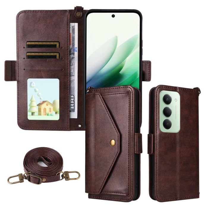 Funda para teléfono móvil de piel de vacuno con múltiples ranuras para tarjetas y diseño cruzado., For Redmi 15 5G Global / 15 4G SEA 169.5mm, For Redmi 15C 5G / 4G Global 171mm / Poco C85 4G, For Xiaomi 15T Pro 5G, For Xiaomi 15T 5G                   ...