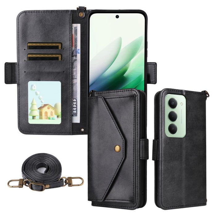 Funda para teléfono móvil de piel de vacuno con múltiples ranuras para tarjetas y diseño cruzado., For Redmi 15 5G Global / 15 4G SEA 169.5mm, For Redmi 15C 5G / 4G Global 171mm / Poco C85 4G, For Xiaomi 15T Pro 5G, For Xiaomi 15T 5G                   ...