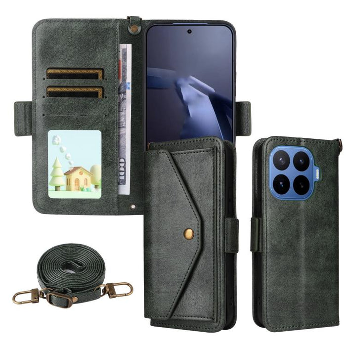 Funda para teléfono móvil de piel de vacuno con múltiples ranuras para tarjetas y diseño cruzado., For Redmi 15 5G Global / 15 4G SEA 169.5mm, For Redmi 15C 5G / 4G Global 171mm / Poco C85 4G, For Xiaomi 15T Pro 5G, For Xiaomi 15T 5G                   ...