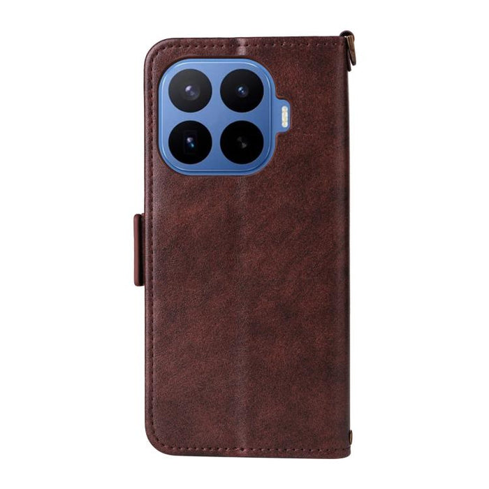 Funda para teléfono móvil de piel de vacuno con múltiples ranuras para tarjetas y diseño cruzado., For Redmi 15 5G Global / 15 4G SEA 169.5mm, For Redmi 15C 5G / 4G Global 171mm / Poco C85 4G, For Xiaomi 15T Pro 5G, For Xiaomi 15T 5G                   ...
