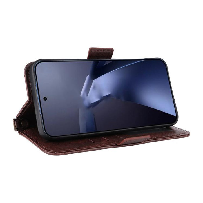 Funda para teléfono móvil de piel de vacuno con múltiples ranuras para tarjetas y diseño cruzado., For Redmi 15 5G Global / 15 4G SEA 169.5mm, For Redmi 15C 5G / 4G Global 171mm / Poco C85 4G, For Xiaomi 15T Pro 5G, For Xiaomi 15T 5G                   ...