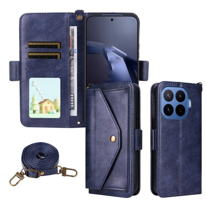 Funda para teléfono móvil de piel de vacuno con múltiples ranuras para tarjetas y diseño cruzado., For Redmi 15 5G Global / 15 4G SEA 169.5mm, For Redmi 15C 5G / 4G Global 171mm / Poco C85 4G, For Xiaomi 15T Pro 5G, For Xiaomi 15T 5G                   ...
