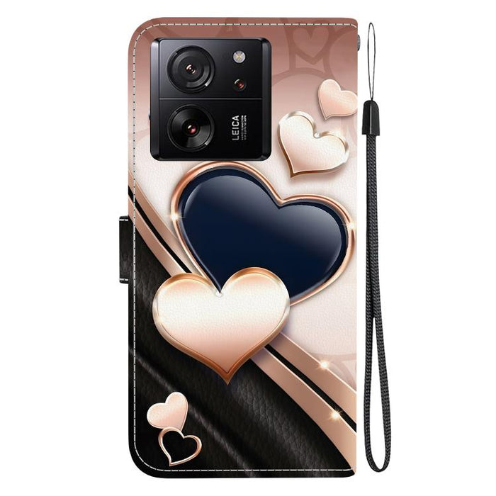 Funda para teléfono de cuero con textura de cristal y dibujo de colores, For Xiaomi 13T / 13T Pro / Redmi K60 Ultra