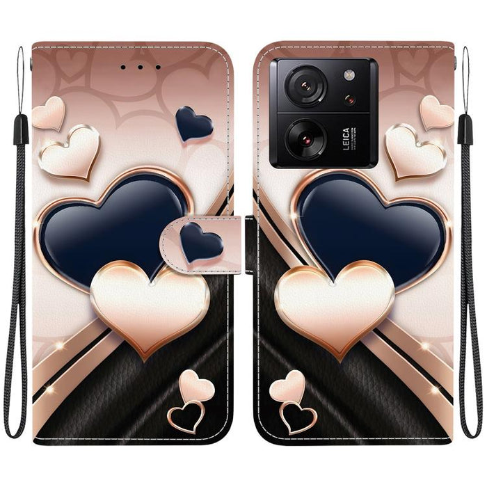 Funda para teléfono de cuero con textura de cristal y dibujo de colores, For Xiaomi 13T / 13T Pro / Redmi K60 Ultra