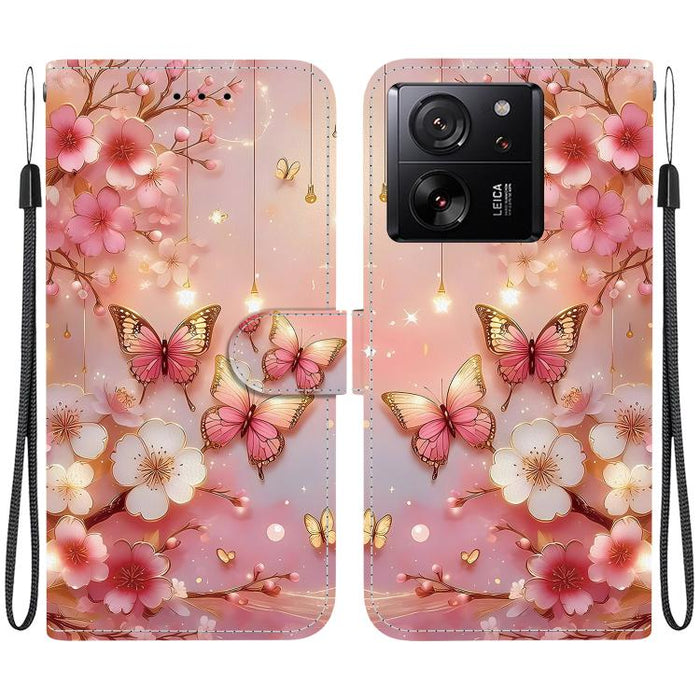 Funda para teléfono de cuero con textura de cristal y dibujo de colores, For Xiaomi 13T / 13T Pro / Redmi K60 Ultra