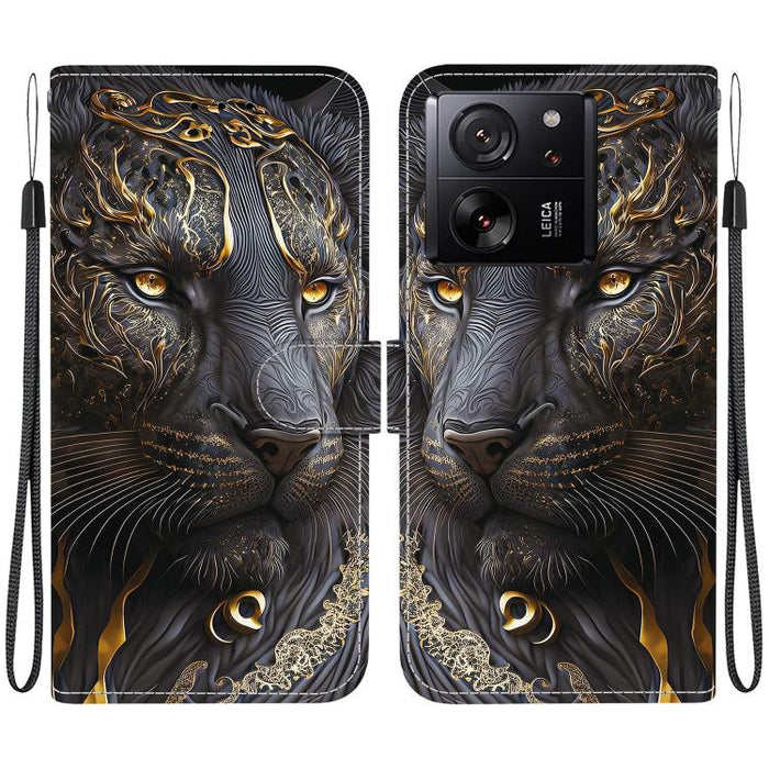 Funda para teléfono de cuero con textura de cristal y dibujo de colores, For Xiaomi 13T / 13T Pro / Redmi K60 Ultra