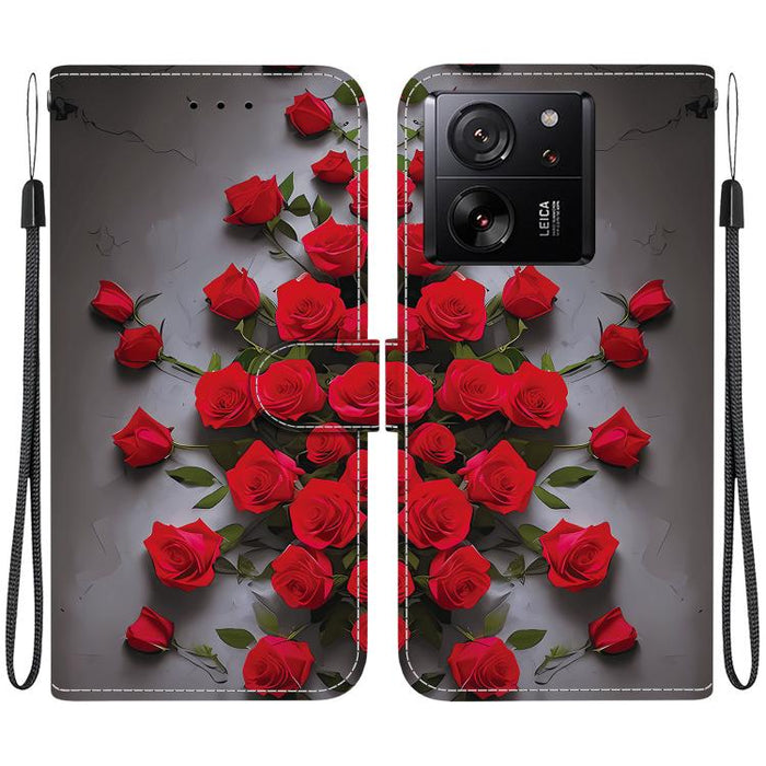 Funda para teléfono de cuero con textura de cristal y dibujo de colores, For Xiaomi 13T / 13T Pro / Redmi K60 Ultra