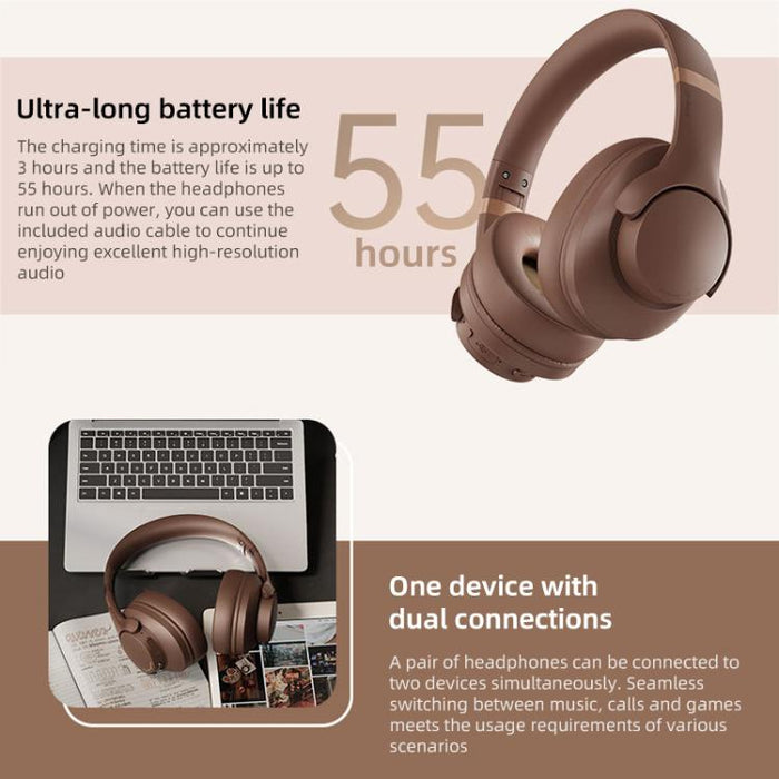 BT048NC Over-ear ANC and ENC Noise Reduction Wireless Headphones