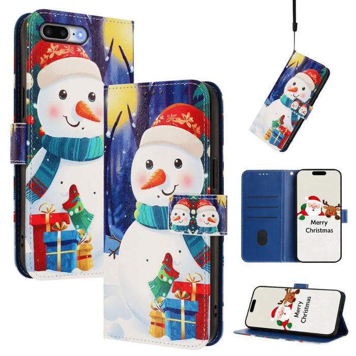 Christmas Series Buckle Leather Phone Case with Hand Strap, For iPhone 14 Pro Max, For iPhone SE 2022 / SE 2020 / 8 / 7, For iPhone 13 Pro Max, For iPhone 13 Pro, For iPhone 13 mini, For iPhone 12 Pro / 12, For iPhone 12 Pro Max, For iPhone 12 mini    ...