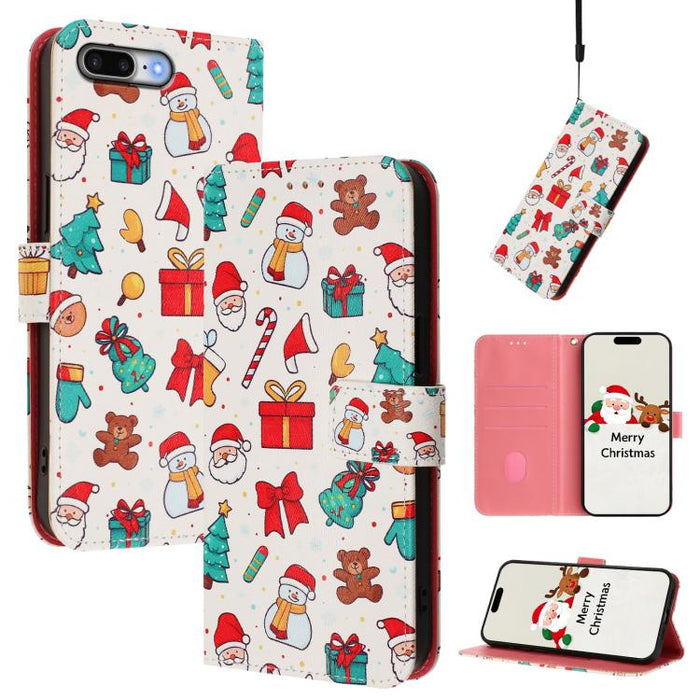 Christmas Series Buckle Leather Phone Case with Hand Strap, For iPhone 14 Pro Max, For iPhone SE 2022 / SE 2020 / 8 / 7, For iPhone 13 Pro Max, For iPhone 13 Pro, For iPhone 13 mini, For iPhone 12 Pro / 12, For iPhone 12 Pro Max, For iPhone 12 mini    ...