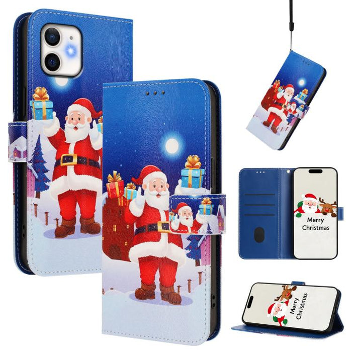 Christmas Series Buckle Leather Phone Case with Hand Strap, For iPhone 14 Pro Max, For iPhone SE 2022 / SE 2020 / 8 / 7, For iPhone 13 Pro Max, For iPhone 13 Pro, For iPhone 13 mini, For iPhone 12 Pro / 12, For iPhone 12 Pro Max, For iPhone 12 mini    ...