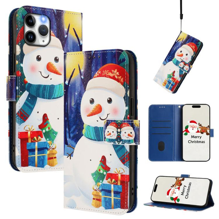 Christmas Series Buckle Leather Phone Case with Hand Strap, For iPhone 14 Pro Max, For iPhone SE 2022 / SE 2020 / 8 / 7, For iPhone 13 Pro Max, For iPhone 13 Pro, For iPhone 13 mini, For iPhone 12 Pro / 12, For iPhone 12 Pro Max, For iPhone 12 mini    ...
