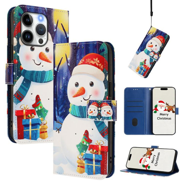 Christmas Series Buckle Leather Phone Case with Hand Strap, For iPhone 14 Pro Max, For iPhone SE 2022 / SE 2020 / 8 / 7, For iPhone 13 Pro Max, For iPhone 13 Pro, For iPhone 13 mini, For iPhone 12 Pro / 12, For iPhone 12 Pro Max, For iPhone 12 mini    ...